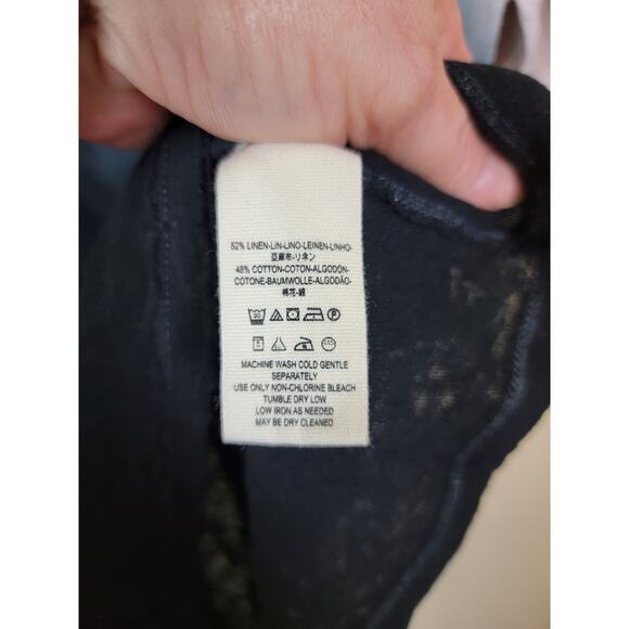 Free People Size XS Linen Blend Ombre "Strawberry Top" New with Tag Black - Picture 5 of 6